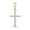 Protestant Cross with 17 Diamonds, 20mm High. Certified 585 (14kt) Rose Gold, Rhodium Detailing