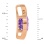Nifty Slide Pendant with Amethyst Diameter 9mm. Hypoallergenic Cadmium-free 585 (14K) Rose Gold. View 3