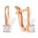 Solitaire CZ Girlie Earrings. Certified 585 (14kt) Rose Gold