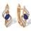 Ultra-nostalgic Sapphire and Diamond Earrings. Hypoallergenic Cadmium-free 585 (14K) Rose Gold