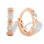 Bezel-set Diamond Huggie Earrings for Babies. Certified 585 (14kt) Rose Gold, Rhodium Detailing