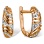 Venetian Style Diamond Earrings. Hypoallergenic 585 Rose Gold, Rhodium Detailing