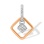 Cubist Style Diamond Pendant. Tested 585 (14K) Rose and White Gold