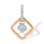 Cubist Style Diamond Pendant. Tested 585 (14K) Rose and White Gold