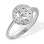 Diamond Bethlehem Star Ring. 585 (14kt) White Gold, Rhodium Finish