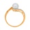 Ring with 7mm Cultured Pearl and 9 Diamonds. Hypoallergenic 585 Rose Gold, Rhodium Detailing. View 5