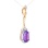 Oval-Shaped Amethyst Cocktail Pendant. Certified 585 (14kt) Rose Gold, Rhodium Detailing. View 2