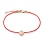 Adjustable Scarlet Silk String with a Diamond. Certified 585 (14kt) Rose Gold, Rhodium Detailing