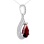 Garnet with CZ teardrop-shaped pendant in 585 white gold. View 2