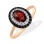 "Femme Fatale" Garnet Ring. 585 (14kt) Rose Gold, Rhodium Detailing