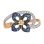 Diamond and Sapphire Flower Rose Gold Ring. View 3