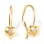 CZ Heart-shaped Kids' Earrings. 585 (14kt) Yellow Gold