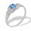Princess Cut Aquamarine and Diamond Ring. Hypoallergenic 585 (14K) White Gold