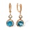 Blue Topaz and Champagne Diamond Dangle Earrings. Hypoallergenic Cadmium-free 585 (14K) Rose Gold