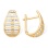 Louvre–like Leverback Earrings. Certified 585 (14kt) Rose Gold, Rhodium Detailing