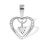 Swaying Diamond Heart Pendant. Certified 585 (14kt) White Gold