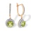 Peridot with Double Halo CZ Dangle Earrings. 'Empress' Series, 585 (14kt) Rose Gold