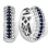 Diamond and Sapphire Striped Huggie Earrings. Tested 585 (14K) White Gold, Rhodium Finish