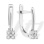 Kids' and Teens' Diamond Geomertic Earrings. Certified 585 (14kt) White Gold, Rhodium Finish