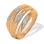Wide Ring with Slots and Diamond Milgrain Overlays. Hypoallergenic 585 Rose Gold, Rhodium Detailing