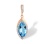 Marquise-shaped Blue Topaz Pendant. 585 (14kt) Rose Gold, Rhodium Detailing