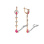Faux Ruby and CZ Stacked-link Earrings. 585 (14kt) Rose and White Gold