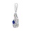 Diamond and Sapphire Teardrop-shaped Pendant. Tested 585 (14K) White Gold. View 3