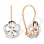 Diamond Cut Children Earrings. Certified 585 (14kt) Rose Gold, Rhodium Detailing