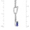 Pear-shaped Cornflower-blue Sapphire and Diamond White Gold Pendant. View 3