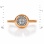 Persimmon-inspired Ring Featuring 16 Diamonds. Tested 585 (14K) Rose and White Gold. View 2