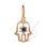 Hamsa Amulet Pendant with Sapphire. Hypoallergenic Cadmium-free 585 (14K) Rose Gold