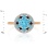 Designer Ring True Blues of 14Kt Rose Gold. Angle 2