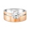 Bimetal Ring with 7mm Solitaire CZ. View 2