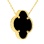 Designer Necklace with Black Onyx Four-leaf Clover. View 3