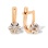 Timeless Design Diamond Earrings with Leverbacks. Certified 585 (14kt) Rose and White Gold