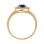 Ring Featuring Sapphire and 22 Diamonds. Hypoallergenic 585 Rose Gold, Rhodium Detailing. View 4