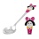 Baby Silver Spoon with a Girl in Pink. Antimicrobial 925/999 Silver, Hot Enamel