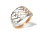 Ring with Cutwork Accents. Certified 585 (14kt) Rose Gold, Rhodium Detailing