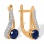 Earrings Featuring 2 Sapphires and 20 Diamonds. Hypoallergenic 585 Rose Gold, Rhodium Detailing
