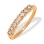 Anniversary Ring with 7 Diamonds in 2 Prongs Each. Hypoallergenic Cadmium-free 585 (14K) Rose Gold