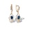 Sapphire and Diamond Long Earrings. Art Deco-inspired Rose Gold Dangle Earrings