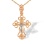 Orthodox Openwork Crucifix Pendant. Certified 585 (14kt) Rose and White Gold