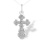Trefoil Orthodox Cross Pendant. Certified 585 (14kt) White Gold