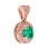 Diamond Pendant with Round Emerald. Tested 585 (14K) Rose Gold. View 2