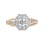 Art Deco Style natural diamond ring made of 14kt rose and white gold. View 3