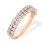 Half-Eternity Double-row Swarovski CZ Wedding Band. 585 (14kt) Rose Gold, Rhodium Detailing