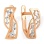 'Falling Stars' Leverback Earrings. Certified 585 (14kt) Rose Gold, Diamond Cuts