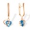 Trillion-shaped Blue Topaz Earrings. 585 (14kt) Rose Gold