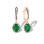 Art Deco Style Emerald and Diamond Earrings. 750 Rose Gold, KARATOFF Series