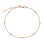 Diamond Station Adjustable Bracelet. Certified 585 (14kt) Rose Gold, Rhodium Detailing